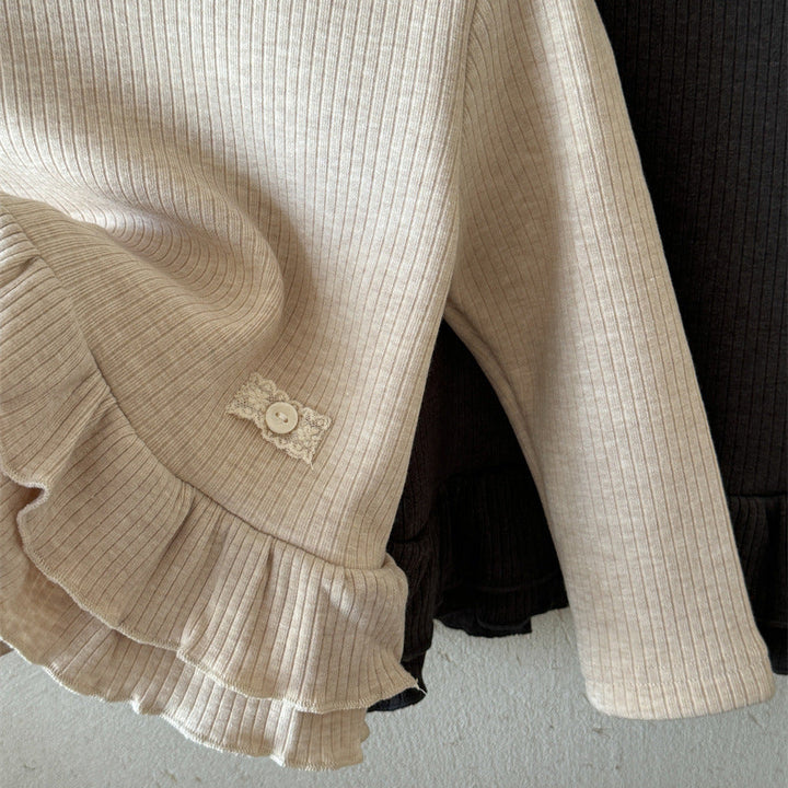 【90-140】ハイネックティアードヘムトップス