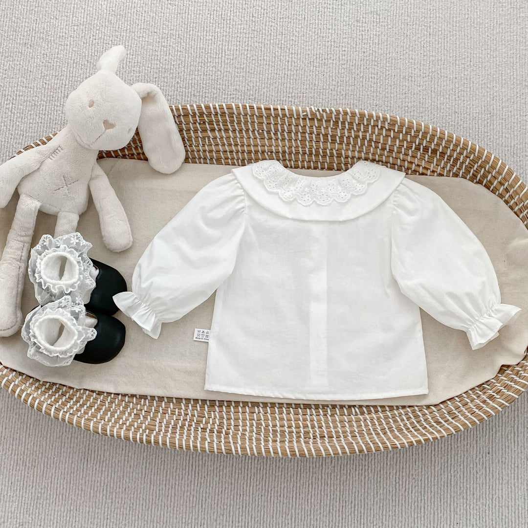 【73-120】レースデザインカラーシャツ