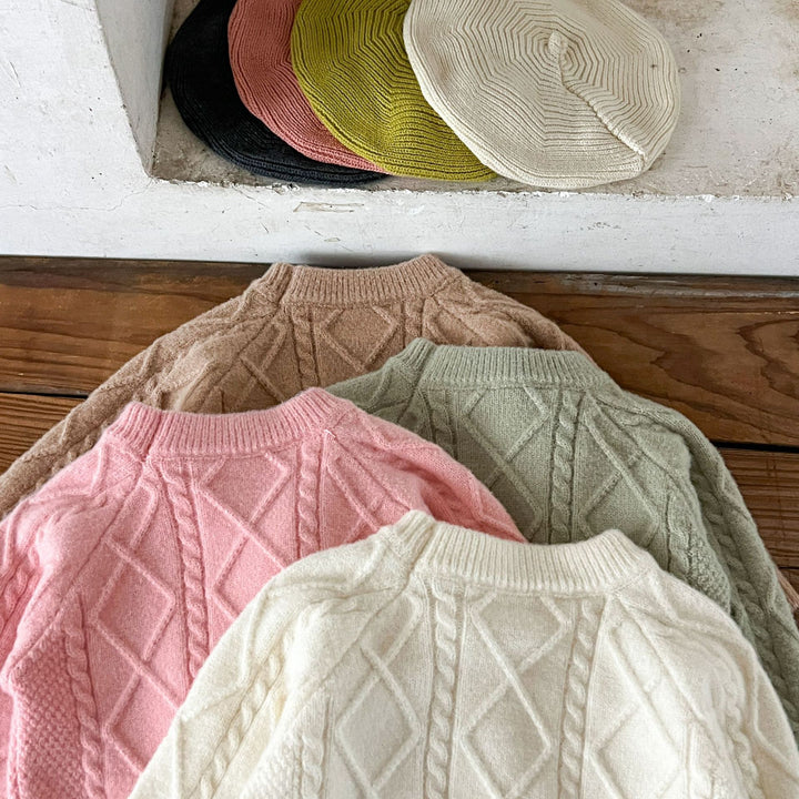 【73-110】アーガイル編みニットセットアップ