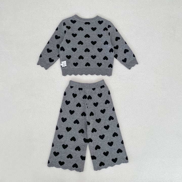 【73-130】スカラップデザインハート柄セットアップ