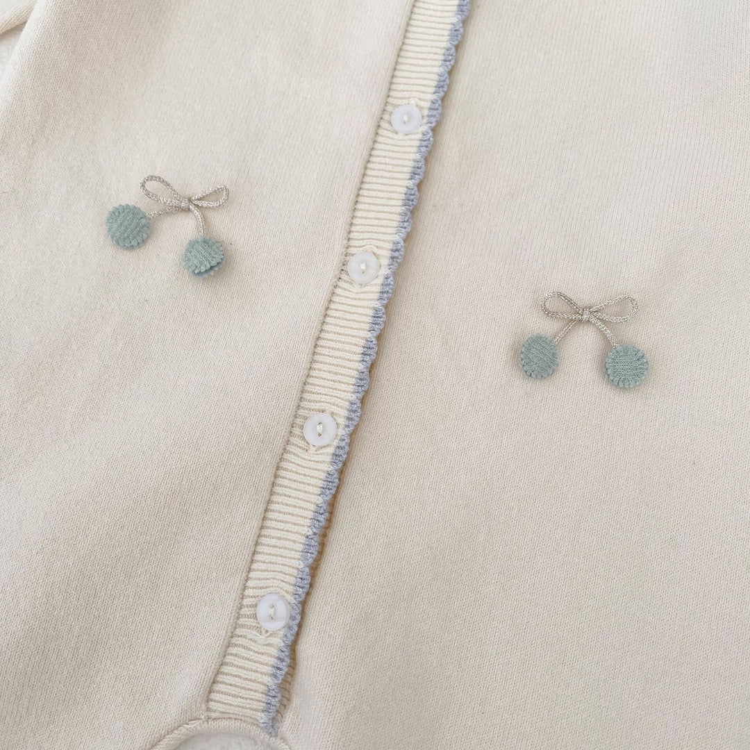 【73-90】リボンモチーフ長袖ロンパース