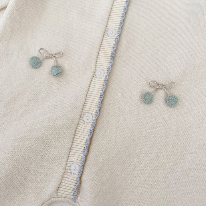 【73-90】リボンモチーフ長袖ロンパース