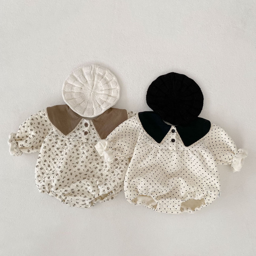 【73-100】襟付きパターンプリントロンパース