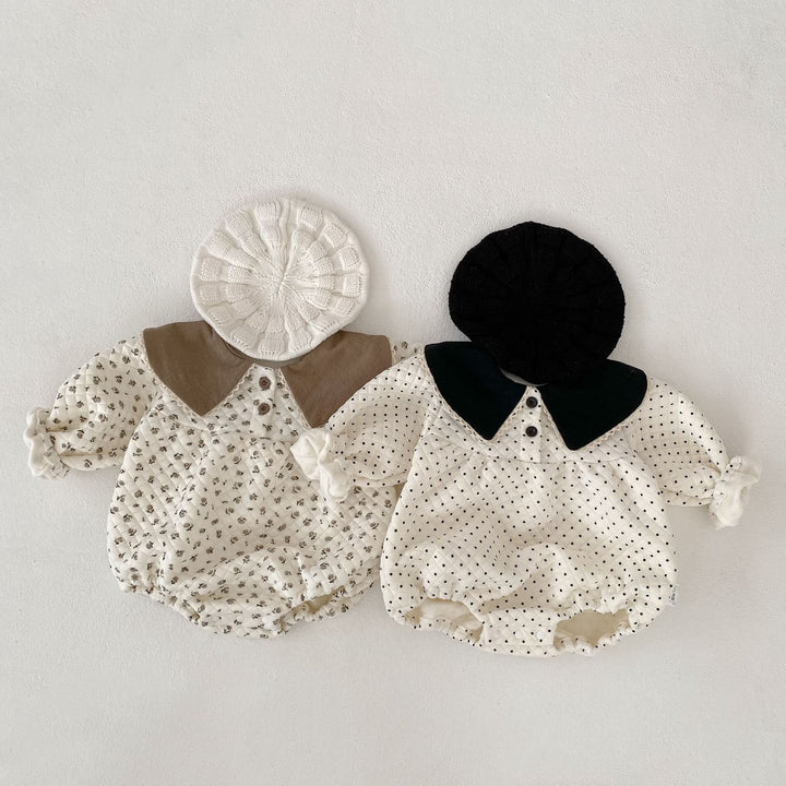 【73-100】襟付きパターンプリントロンパース