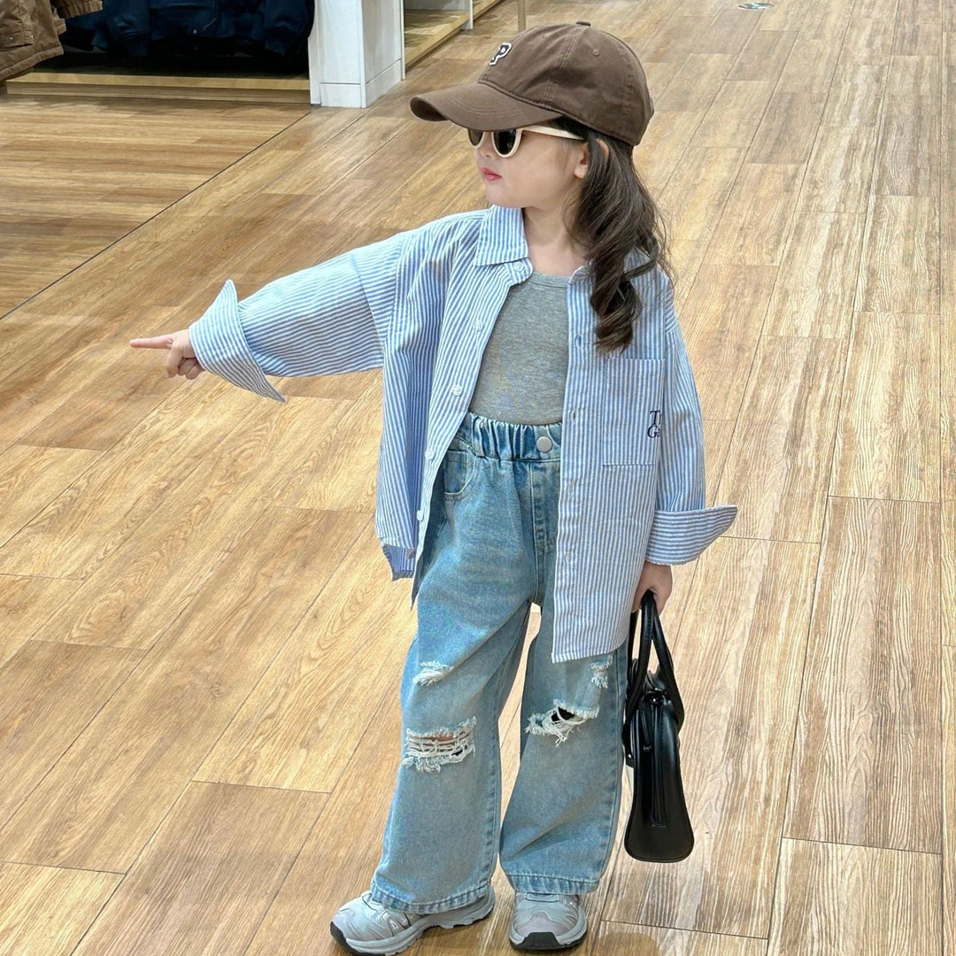 【90-140】ダメージジーンズ