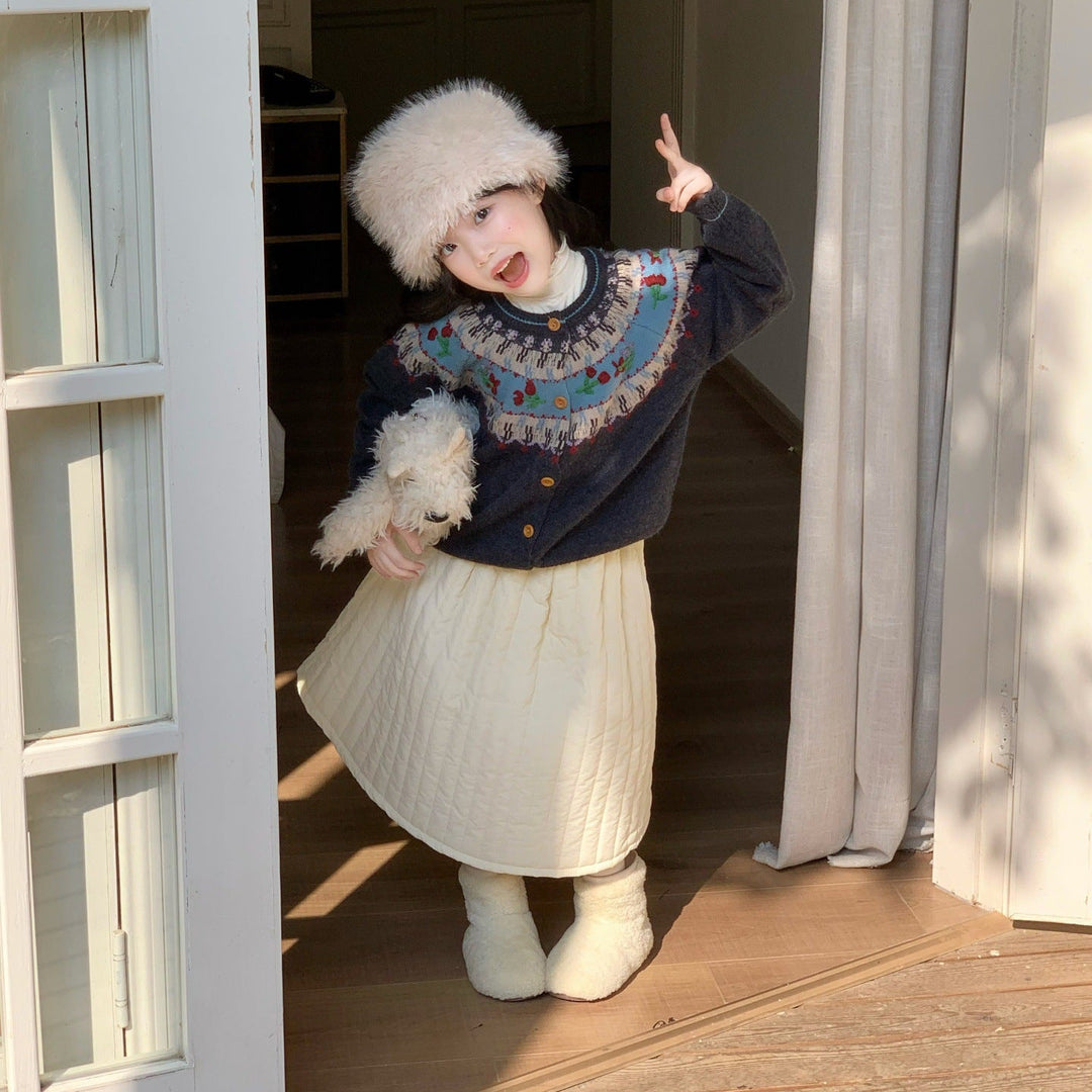 【90-140】フェアアイル柄カーディガン