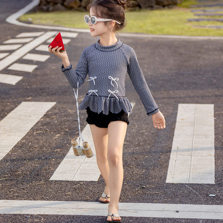 【90-140】フリル＆リボンデザインセパレートスイムウェア