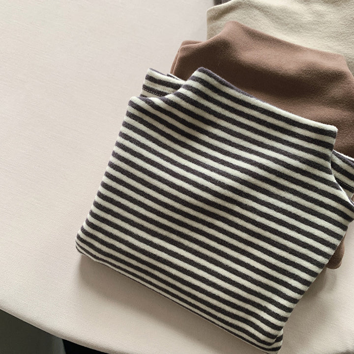 【80-130】モックネックシンプルトップス