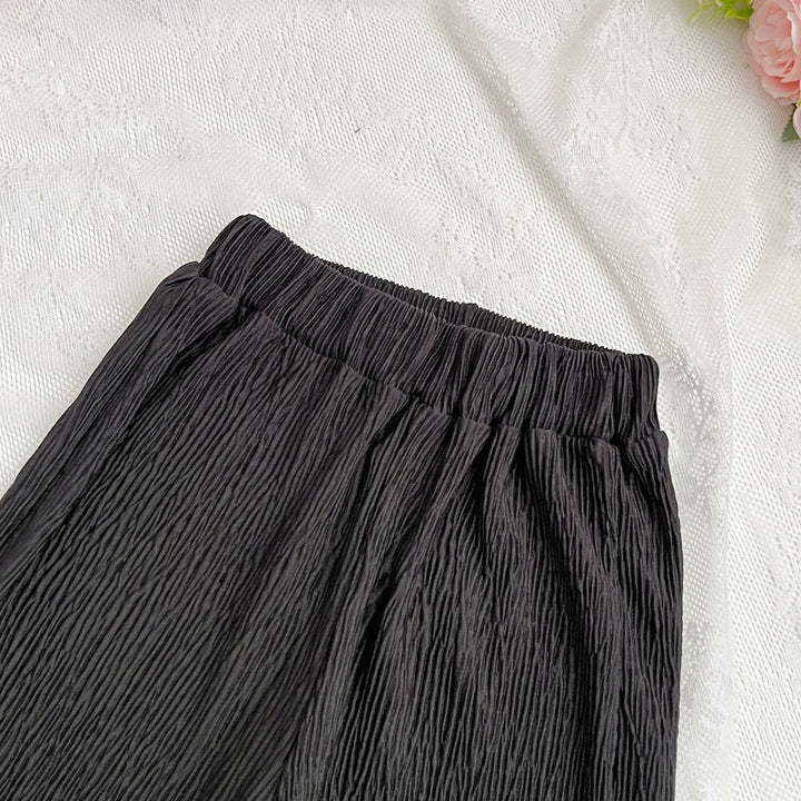 【90-140】チャイナ風ノースリトップス×ロングパンツセット