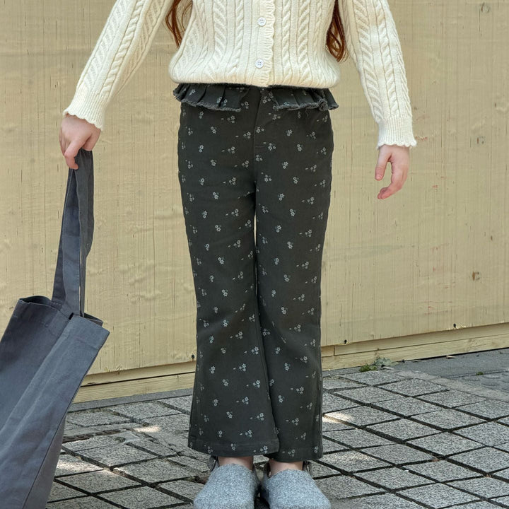 【90-150】ウエストフリルフレアロングパンツ