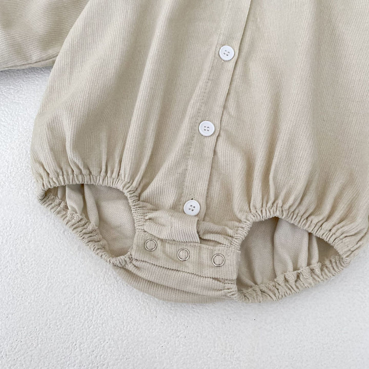 【73-90】袖刺繍長袖ロンパース