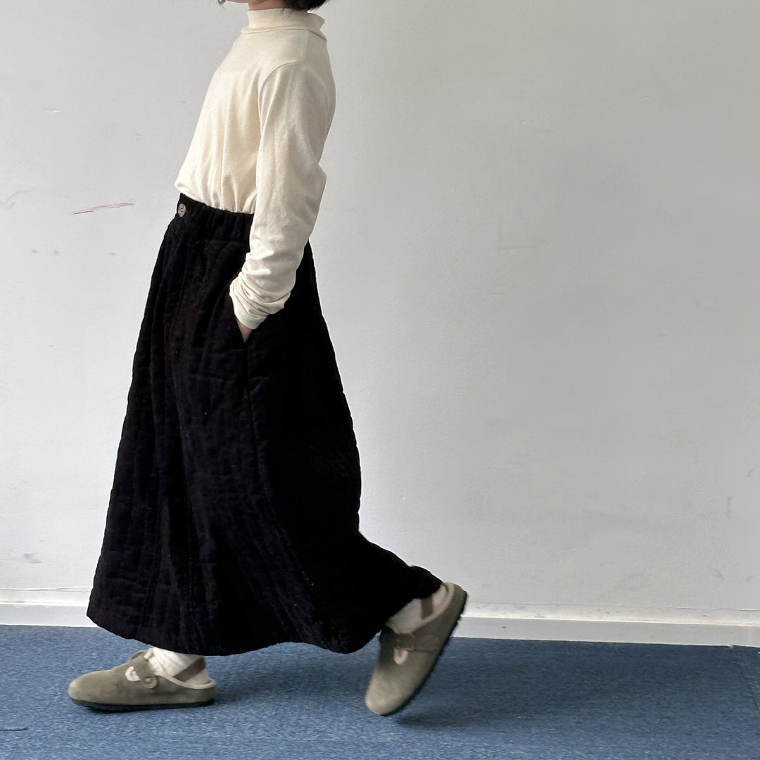 【90-150】キルティングロングスカート