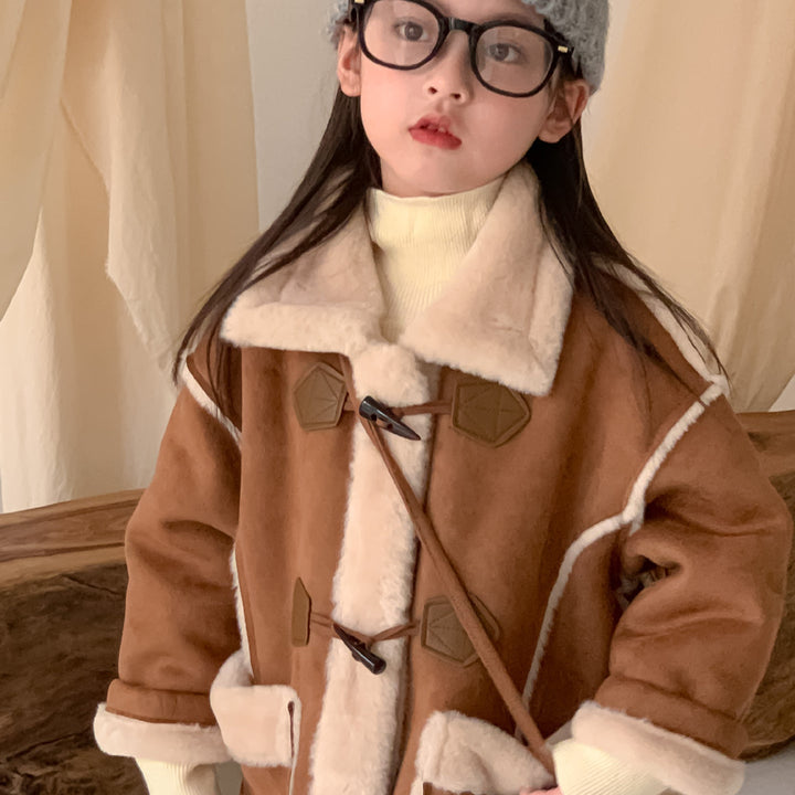 【90-150】フェイクムートンロングコート