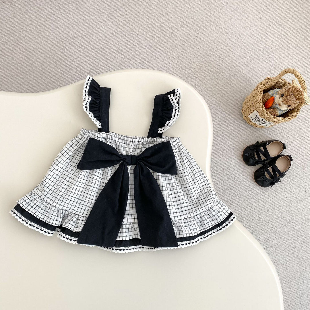 【73-110】ビッグリボンフレアトップス×フリルヘムブルマセット