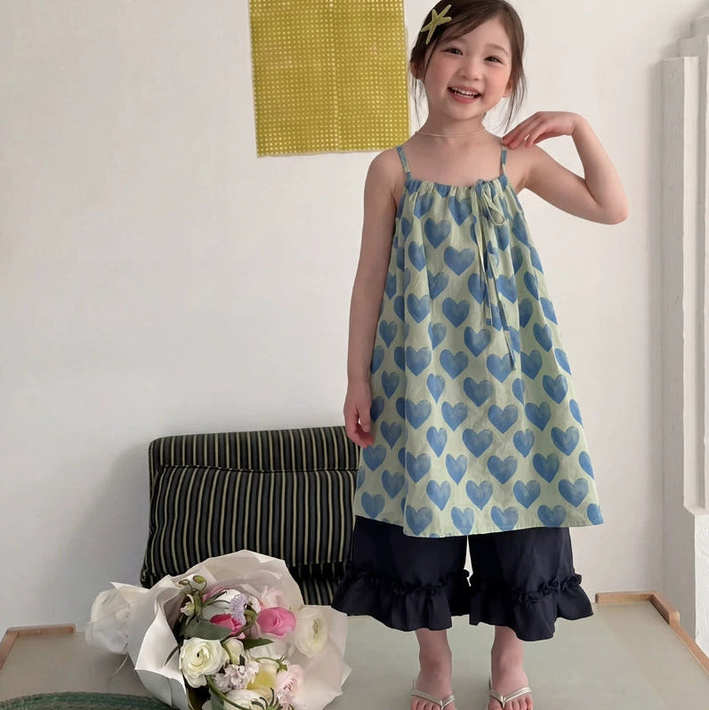 【90-140】ハート柄キャミソールワンピース