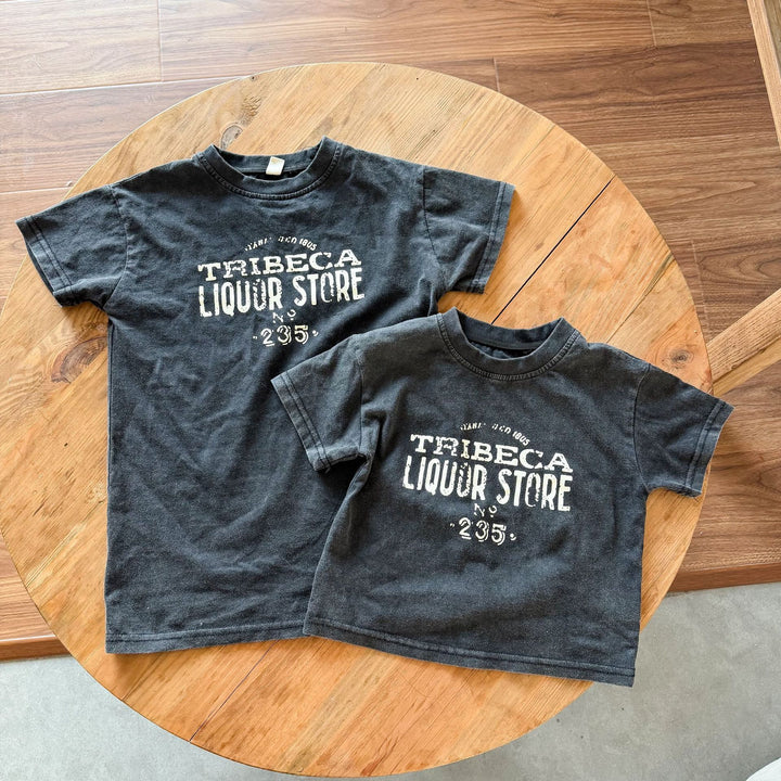 【80-150】ユーズド風ロゴデザインTシャツ