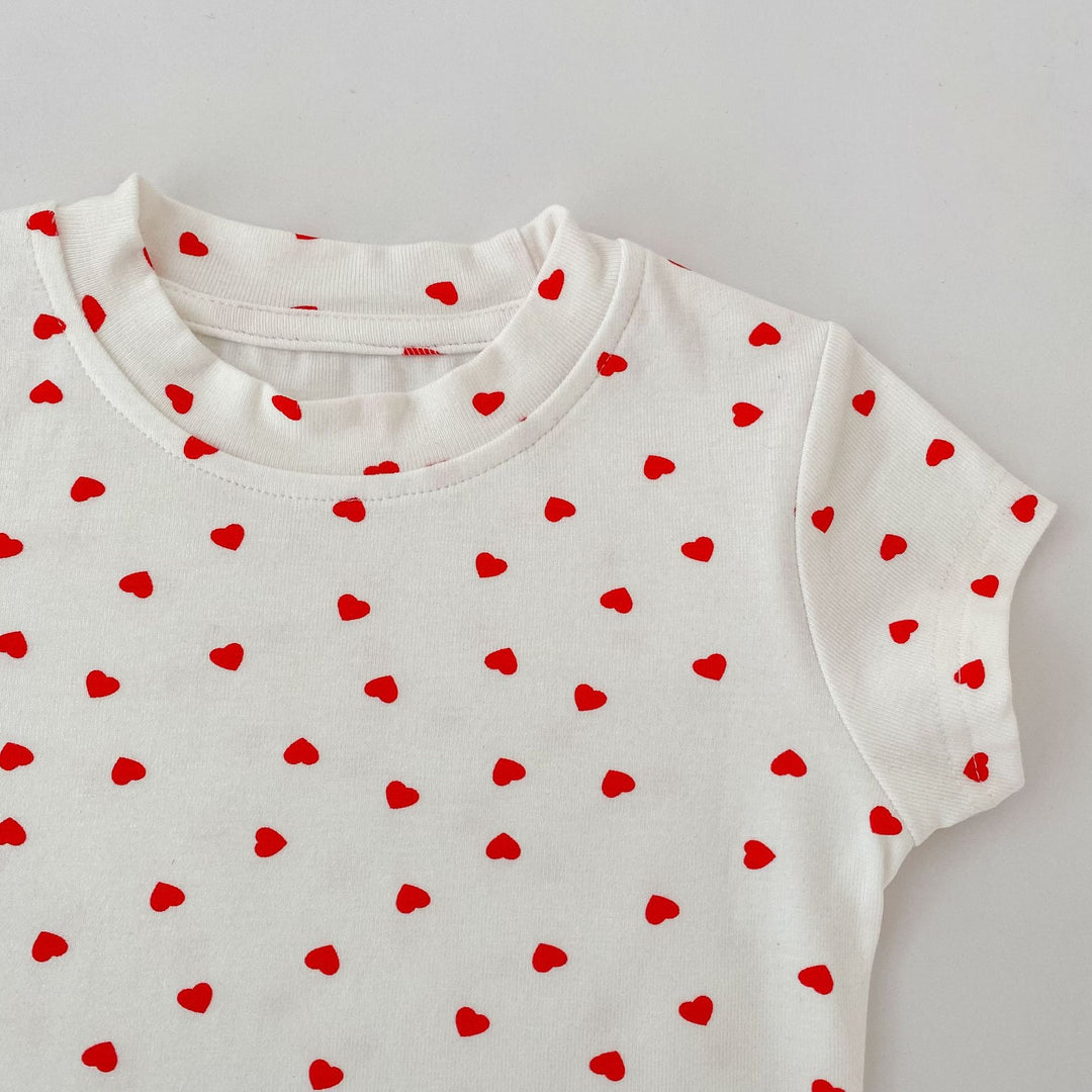 【73-130】ハート柄ベーシックTシャツ