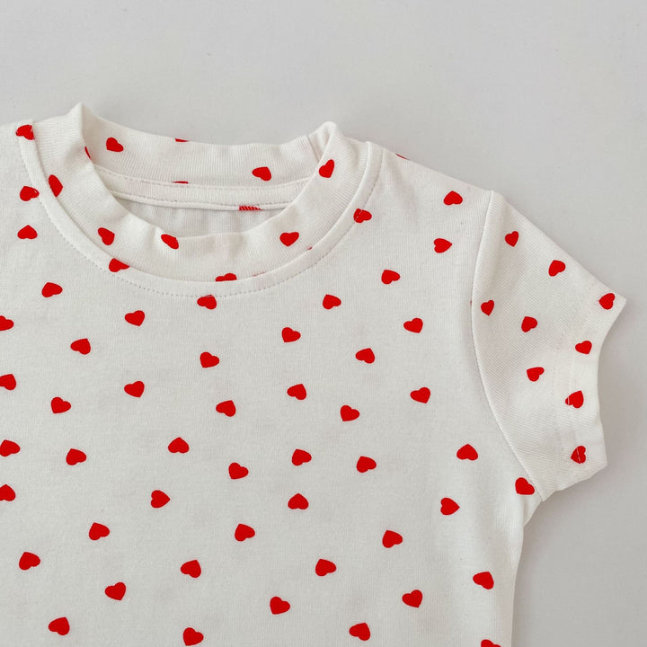【73-130】ハート柄ベーシックTシャツ