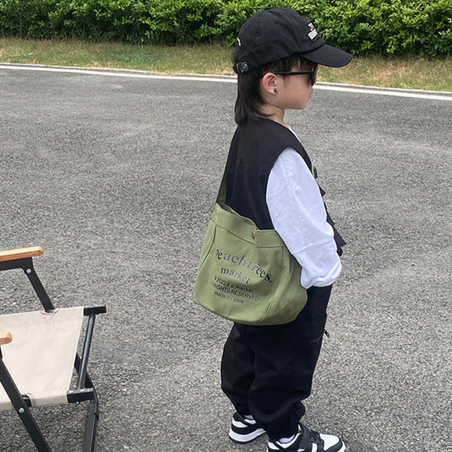 ロゴデザインキャンバスショルダーバッグ｜ELMO-こども服エルモ