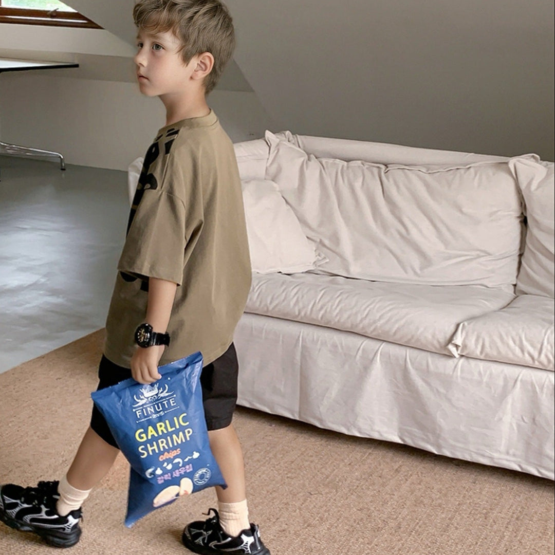 【120-150】英字デザインTシャツ