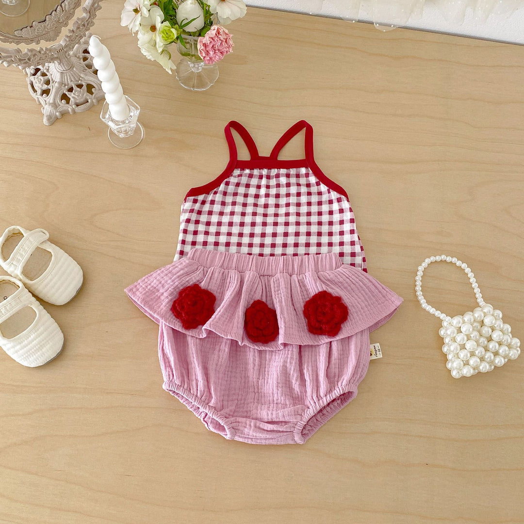 【73-110】キャミソール×バラモチーフブルマセット