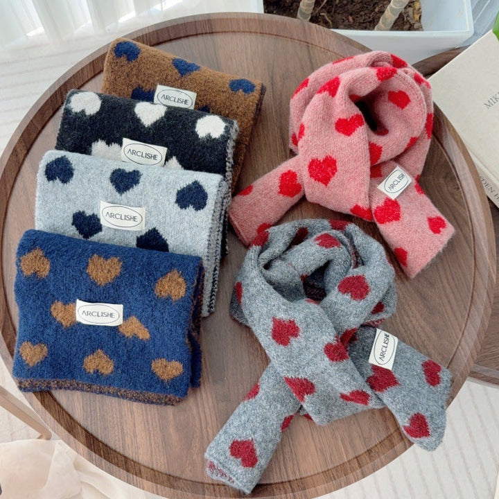 ハート柄マフラー