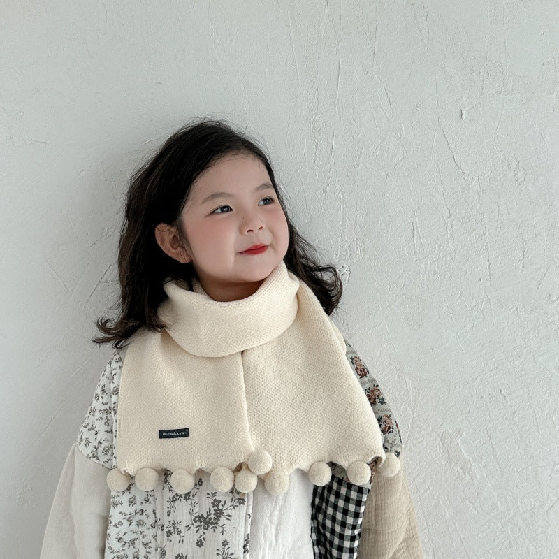 ポンポンデザインマフラー