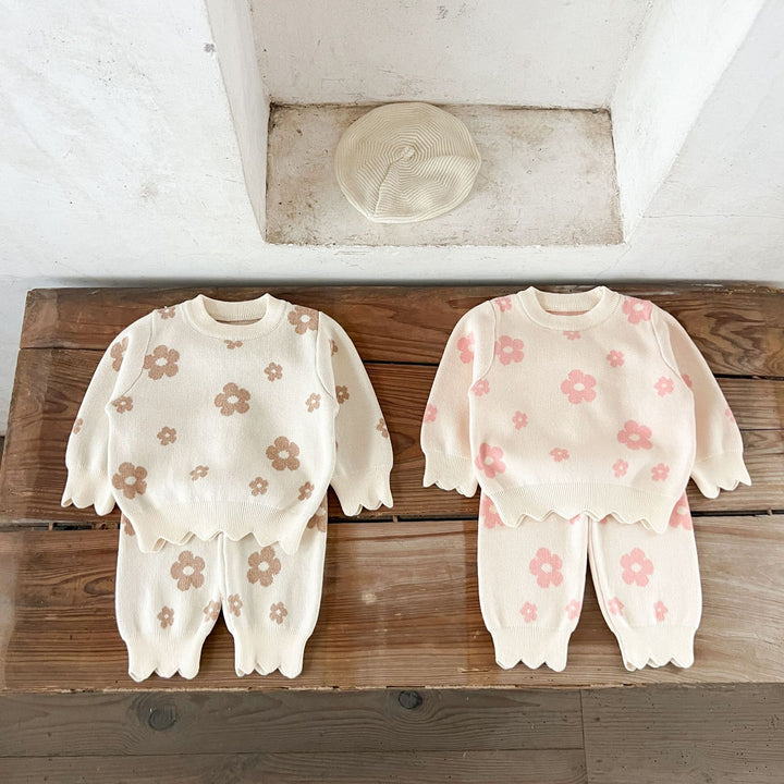 【73-100】スカラップヘム花柄セットアップ