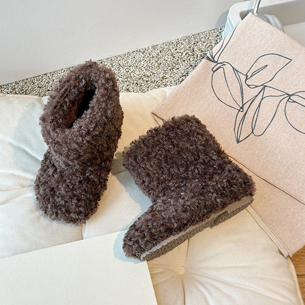 【13.5-20.0】ふわふわショートブーツ