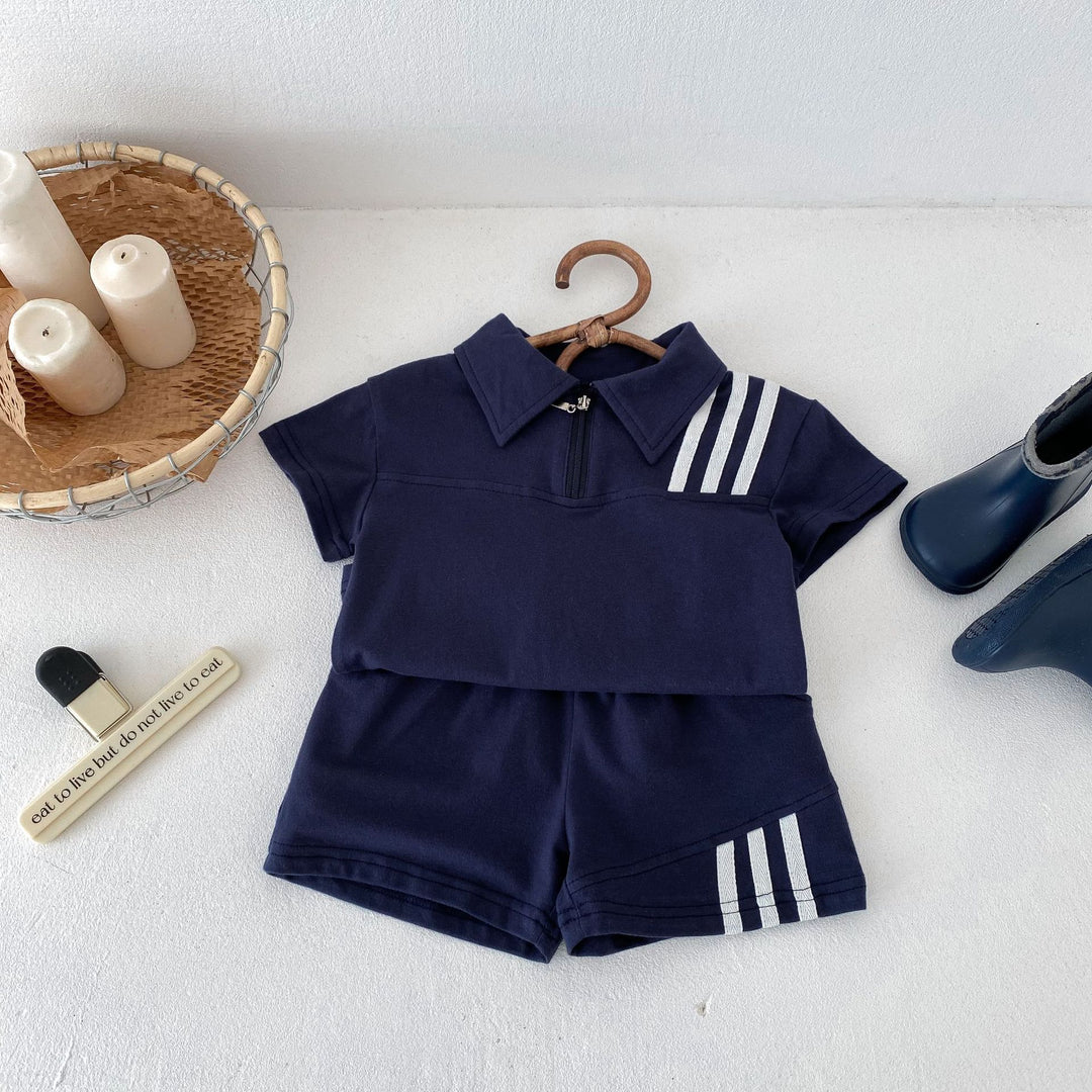 【80-130】スリーラインハーフジップセットアップ