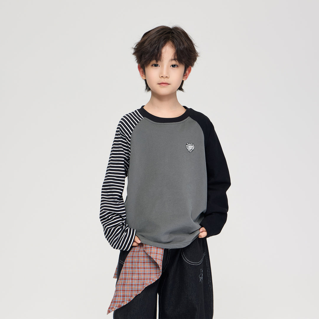 【100-150】アシンメトリーロングTシャツ