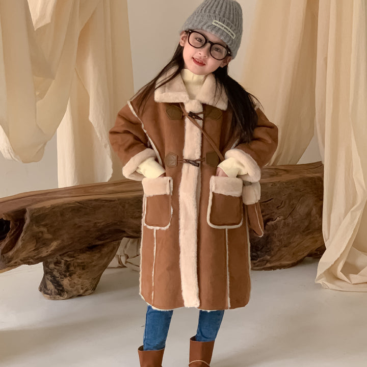 【90-150】フェイクムートンロングコート