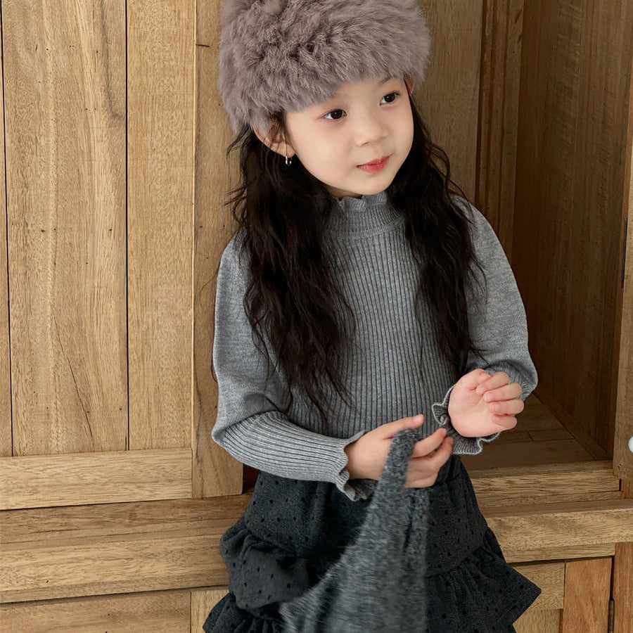 【90-150】パフスリーブハイネックセーター