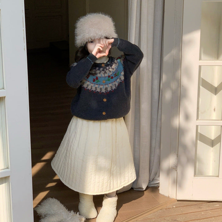 【90-140】フェアアイル柄カーディガン