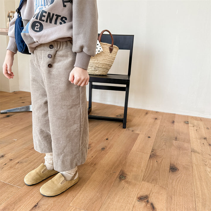 【80-130】コーデュロイワイドパンツ