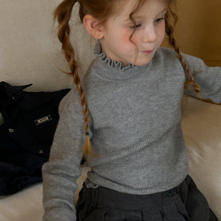【90-150】ハイネックメロウデザインニット