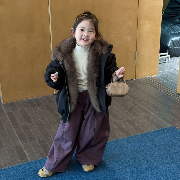 【90-140】あったかワイドパンツ