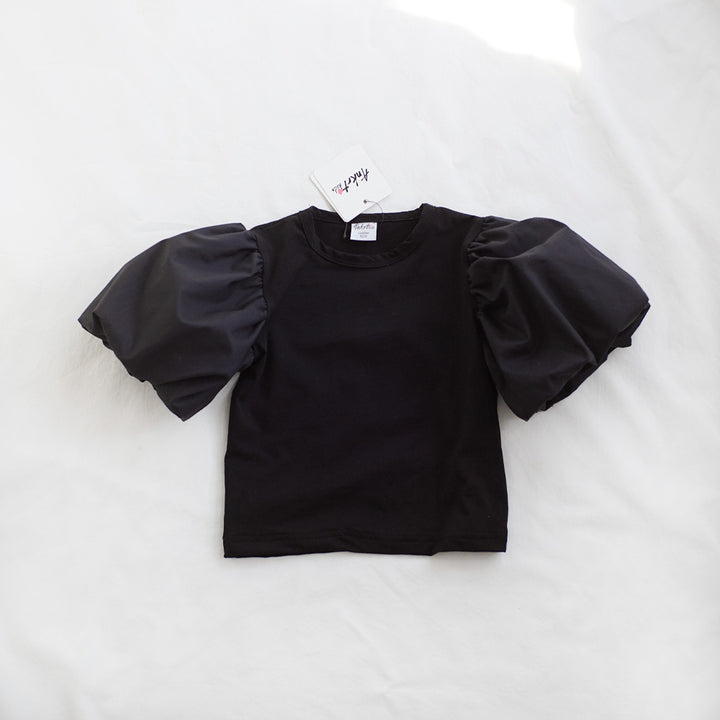 【90-140】パフスリーブ半袖Tシャツ