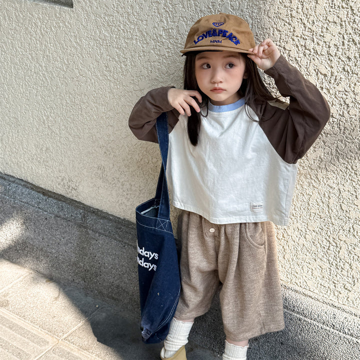 【80-130】サイドナンバーラグランスリーブトップス