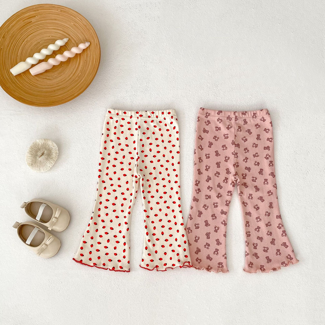 【73-110】パターンプリントフレアロングパンツ