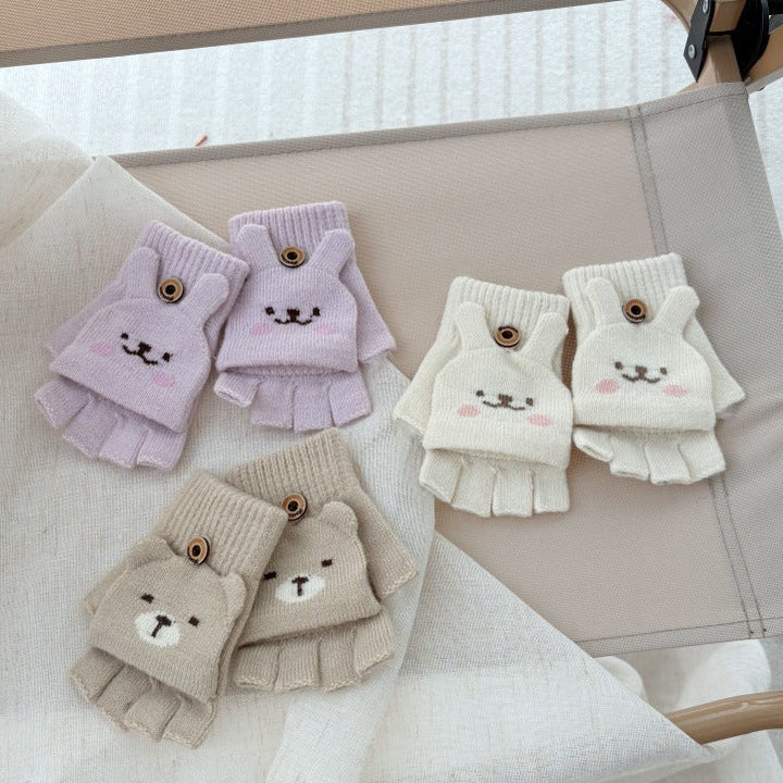 【2Y-4Y】アニマル顔指出しニットグローブ