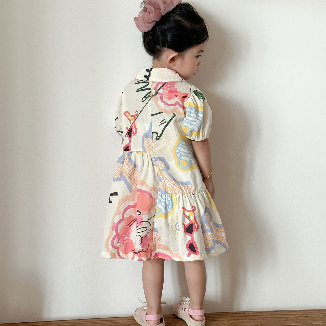 【80-150】カラフルキュートデザインワンピース