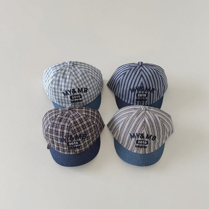 【46-49cm】ロゴデザイン総柄ベビーキャップ