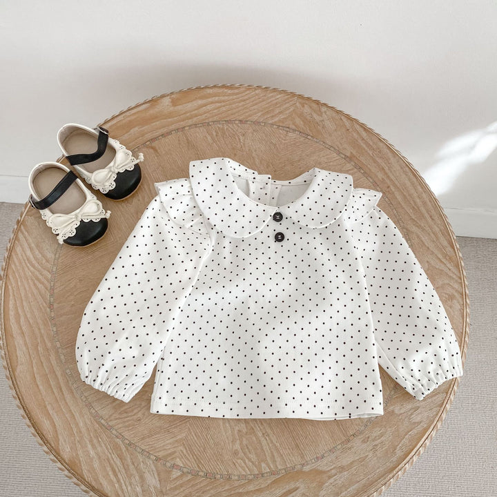 【73-110】フリルデザインドット柄セットアップ