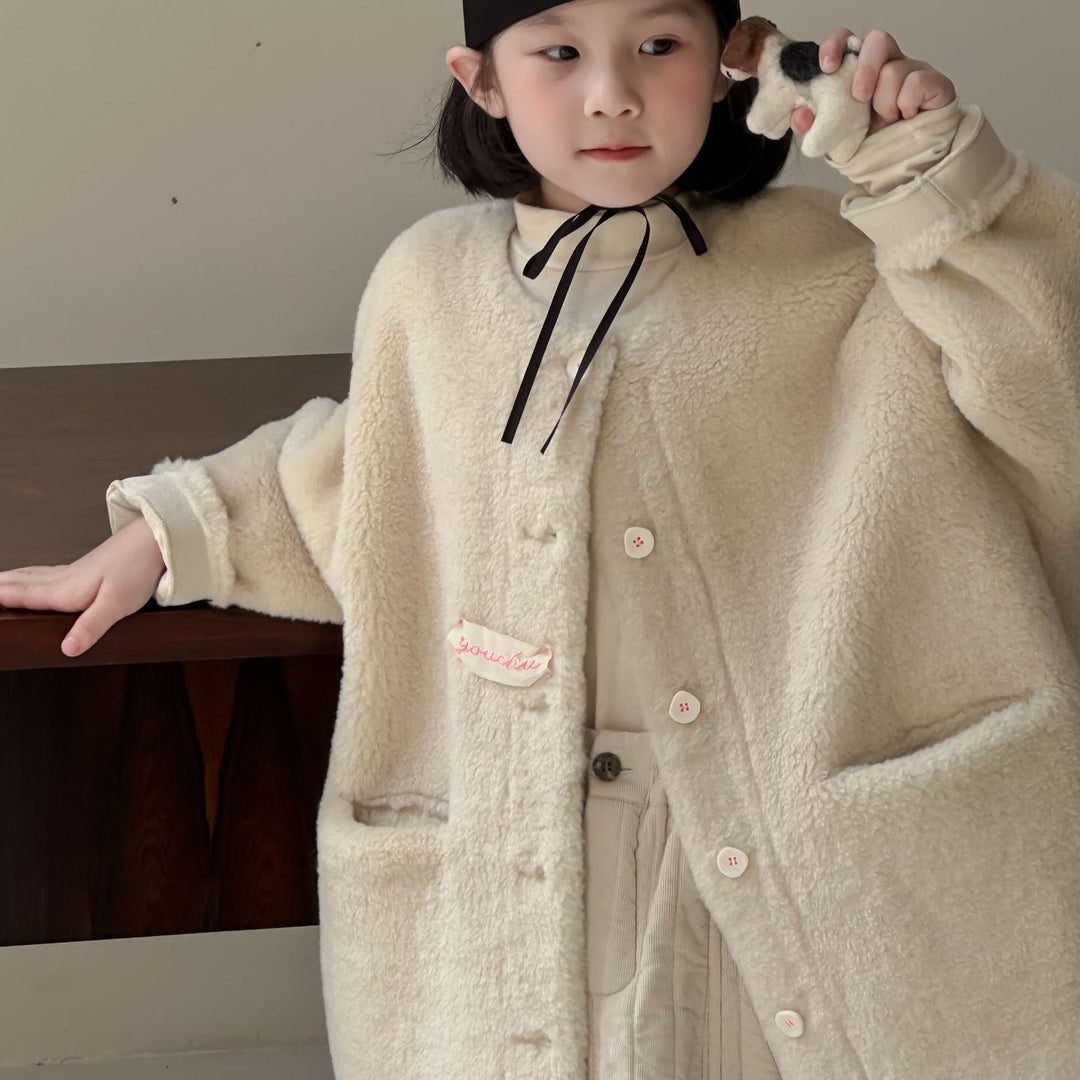 【90-150】ワンポイントふわふわコート