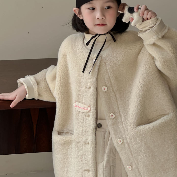 【90-150】ワンポイントふわふわコート