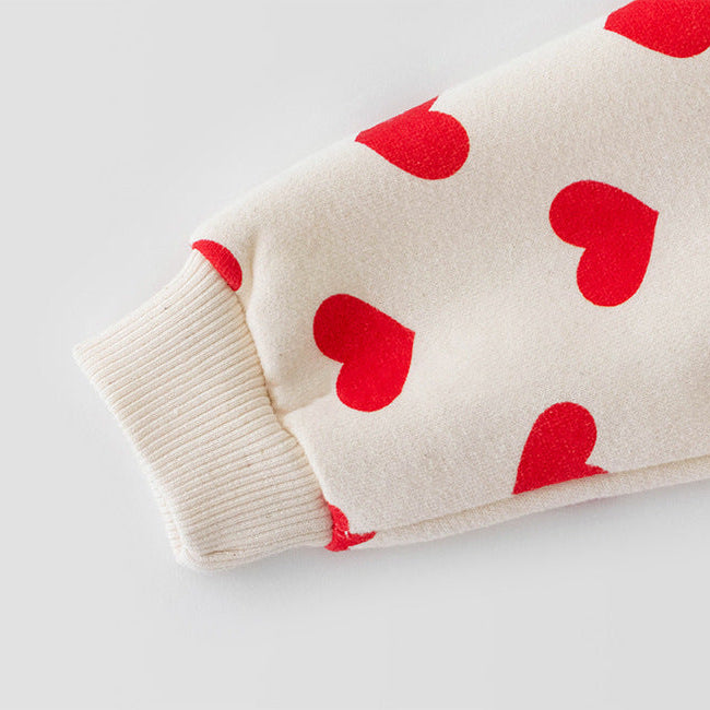 【73-90】帽子付きサンタモチーフ長袖ロンパース