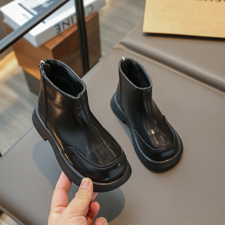 【14.5-22.0】バックファスナーショートブーツ