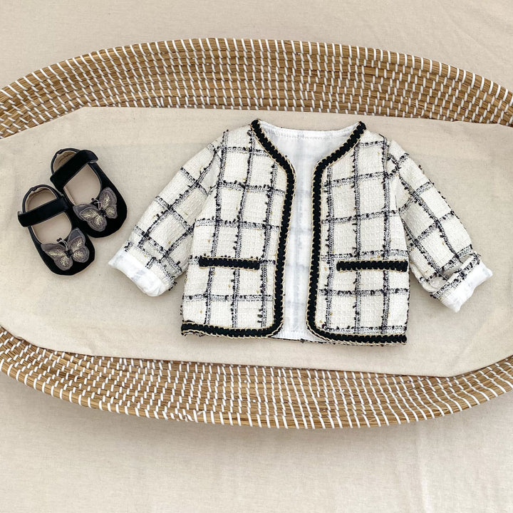 【73-100】ツイード風カーディガン