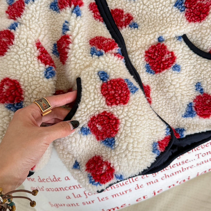 【80-130】花柄フリースジャケット